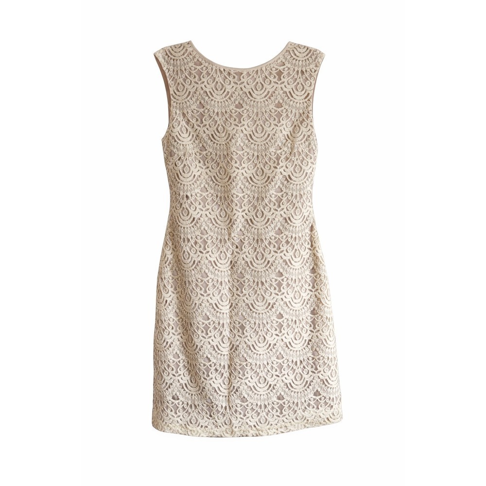 Jessica Howard Cream Lace Sheath Dress | Size 8 | Elegant & Timeless